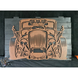 Wood Mounted 1930’s Blown Hot Rod