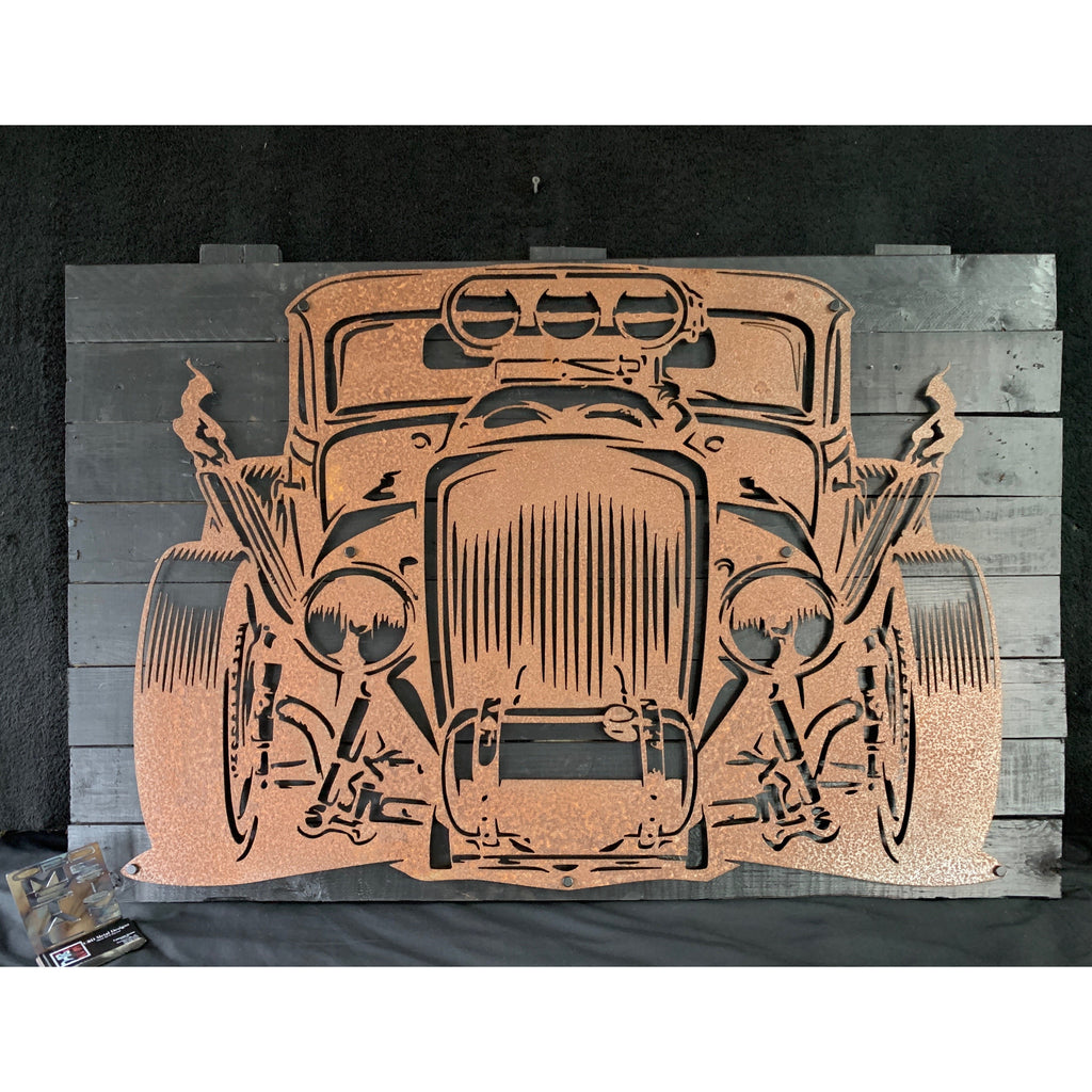 Wood Mounted 1930’s Blown Hot Rod