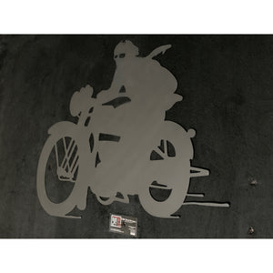 Vintage Harley w/Rider