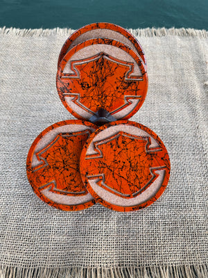 Metal Design Cork Coasters